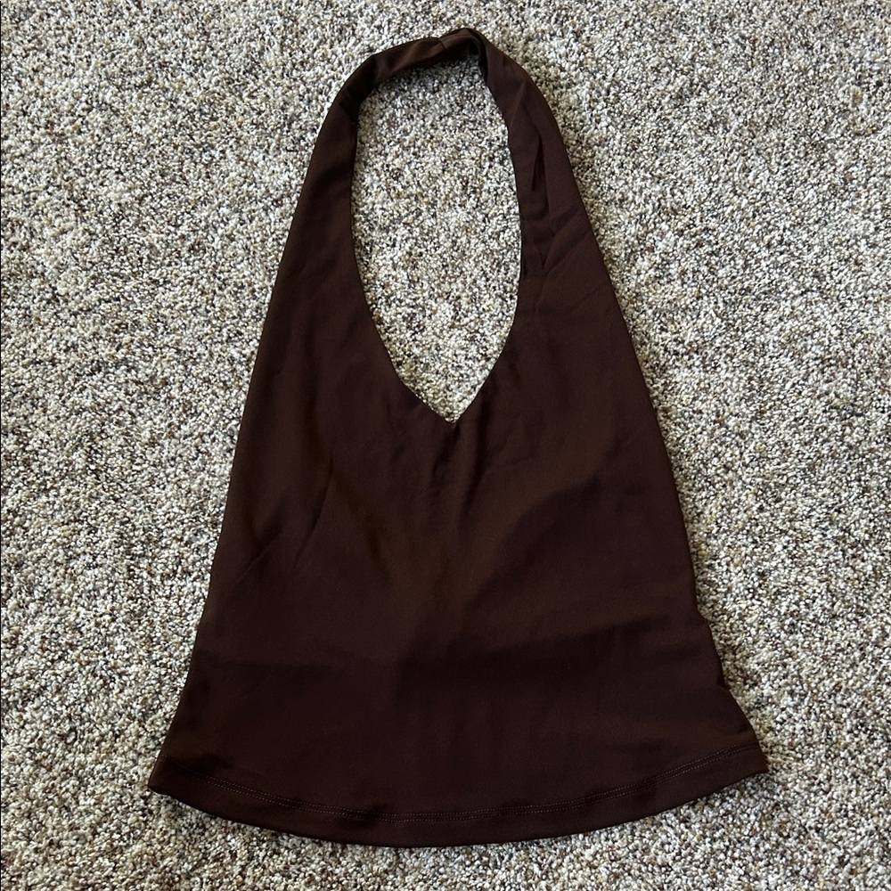 Brown Halter Neck Women's Top